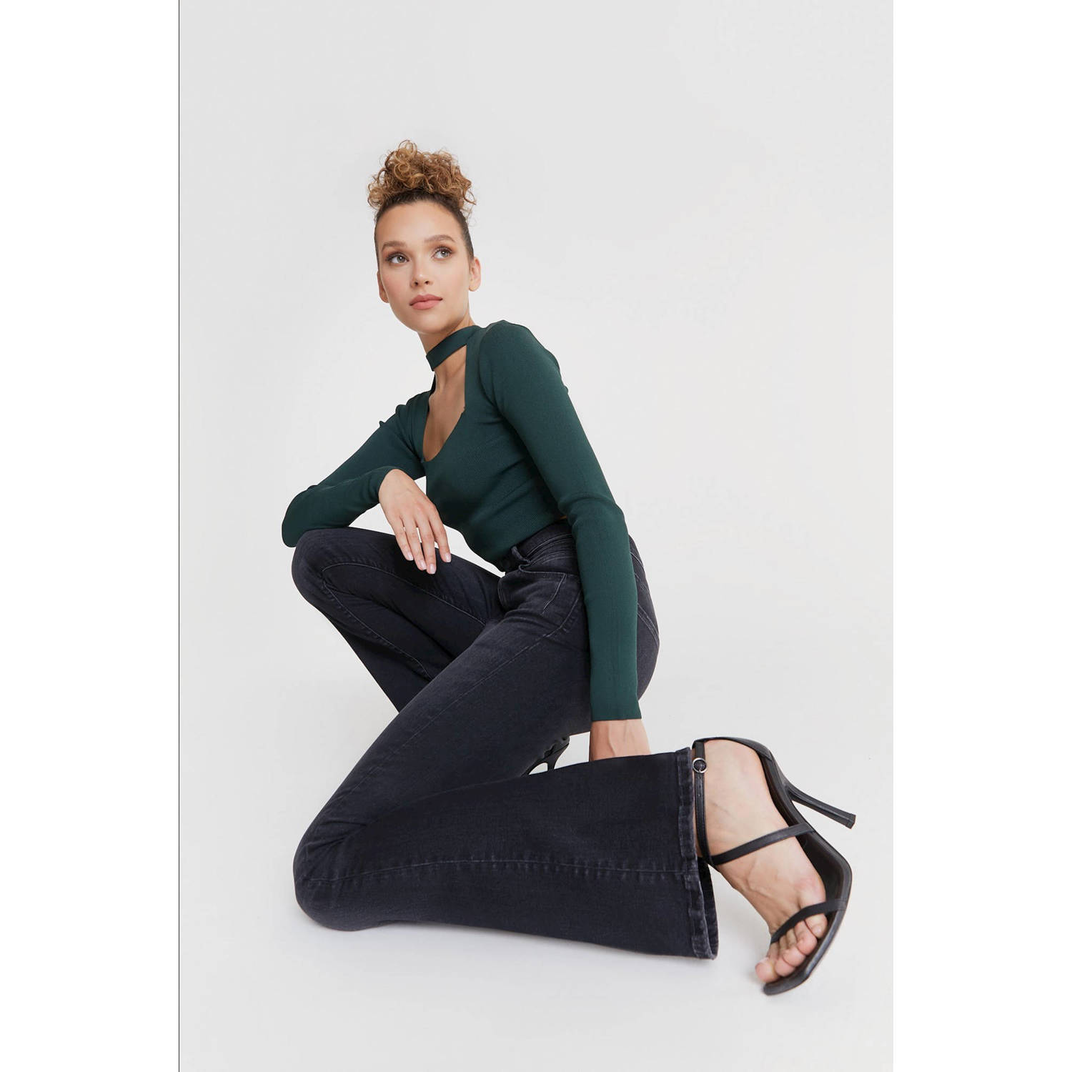 Cup of Joe Denim high waist flared jeans Matilda black denim