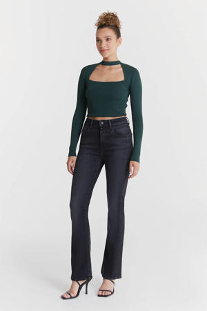 high waist flared jeans Matilda black denim