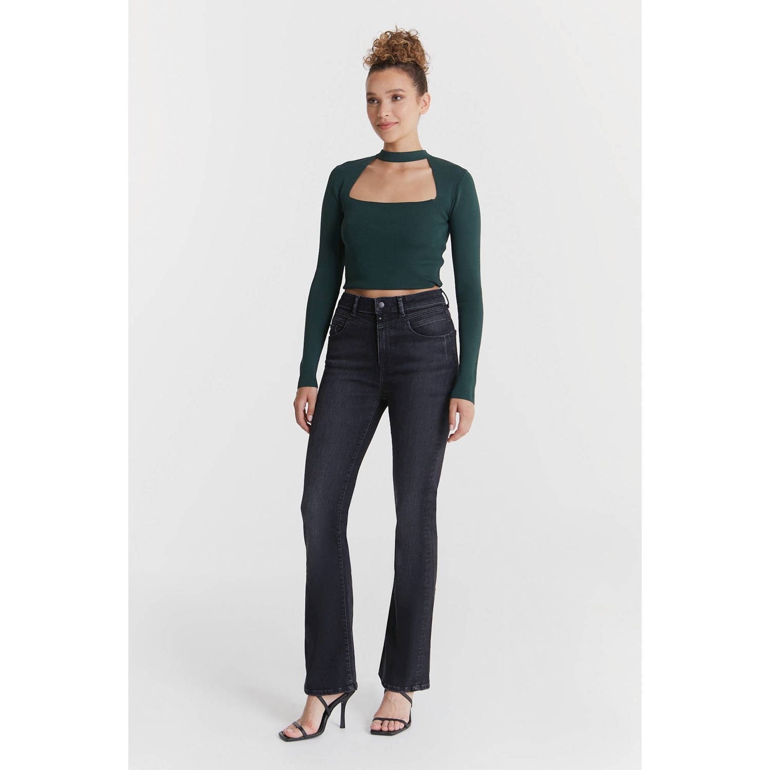 Cup of Joe Denim high waist flared jeans Matilda black denim