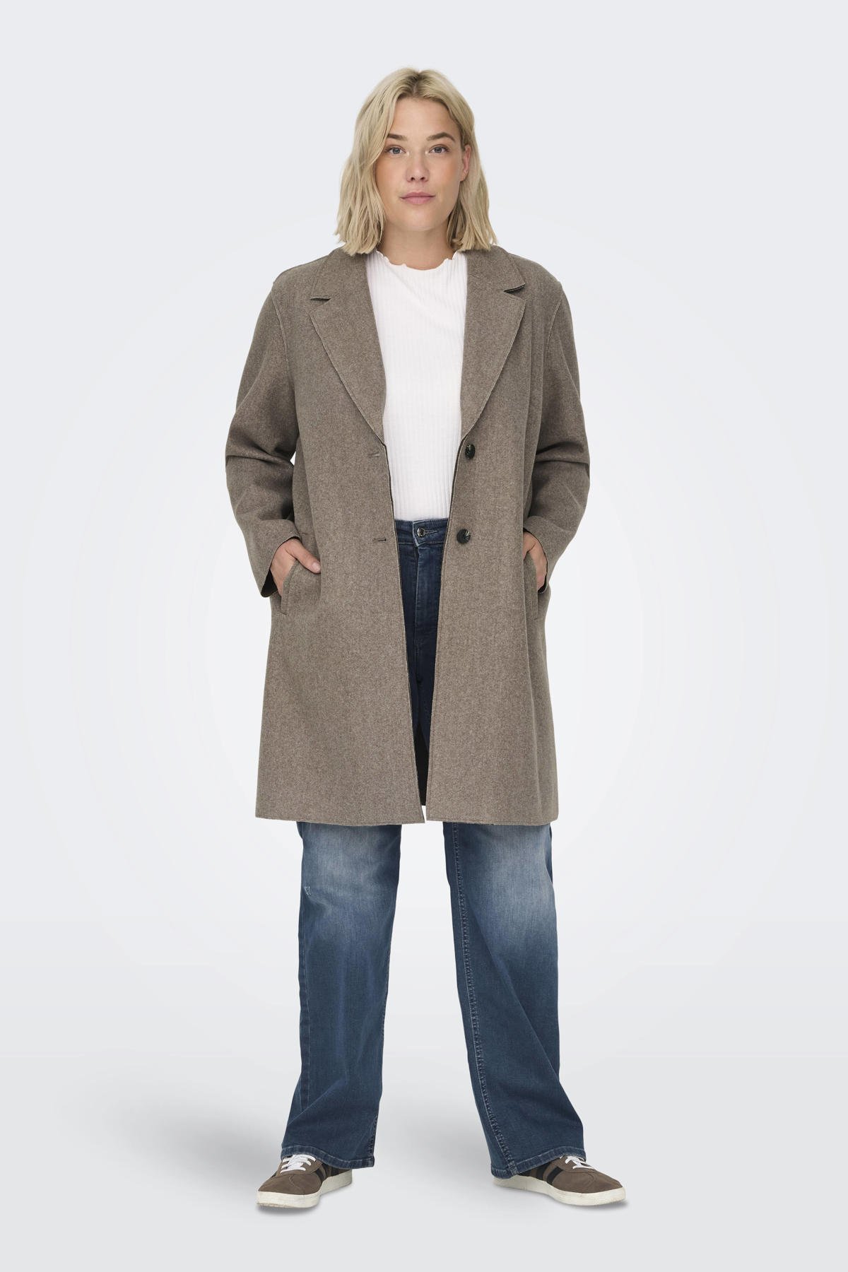 ONLY CARMAKOMA jas taupe kopen? Morgen in huis wehkamp