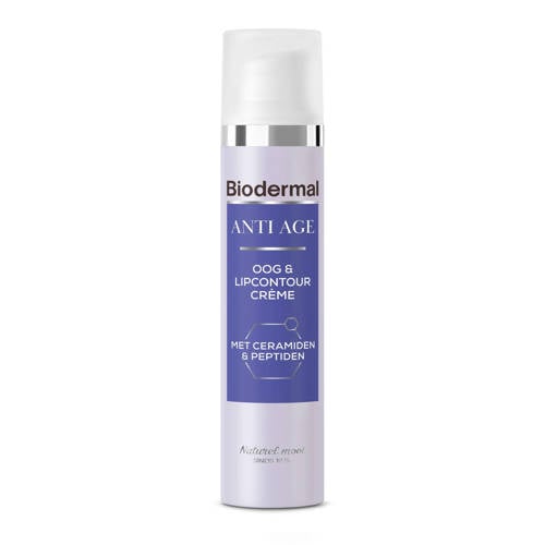 Wehkamp Biodermal Anti Age oog- & lipcontour crème - 15 ml aanbieding