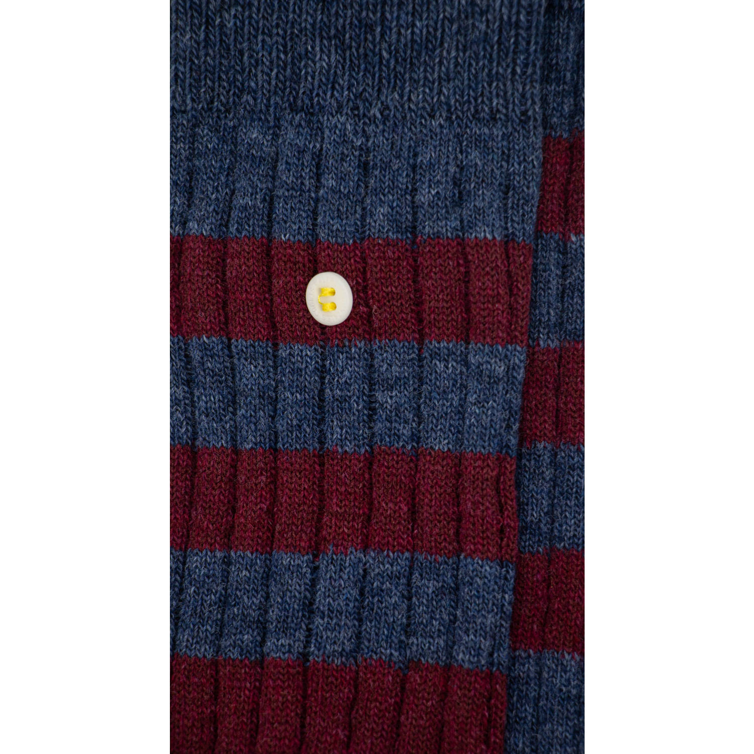 Alfredo Gonzales sokken Merino Cosy Stripes donkerblauw donkerrood