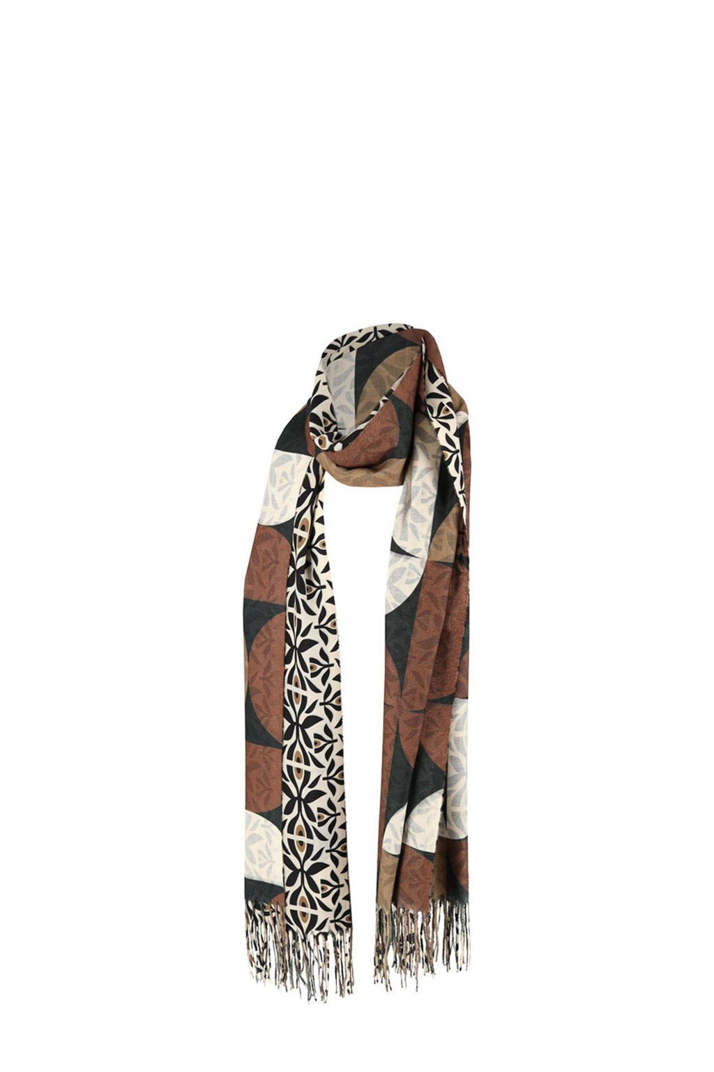 Sarlini sjaal met all-over print bruin