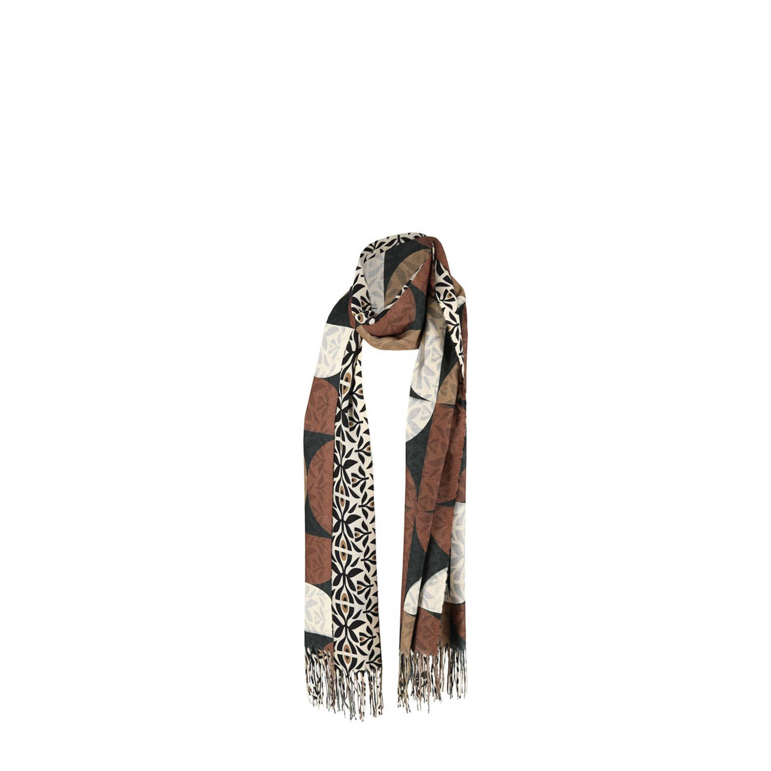 Sarlini sjaal met all-over print bruin