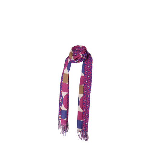 Sarlini sjaal met all-over print roze/paars afbeelding