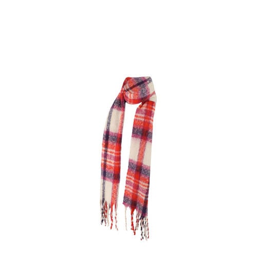 Sarlini geruite sjaal paars/rood afbeelding
