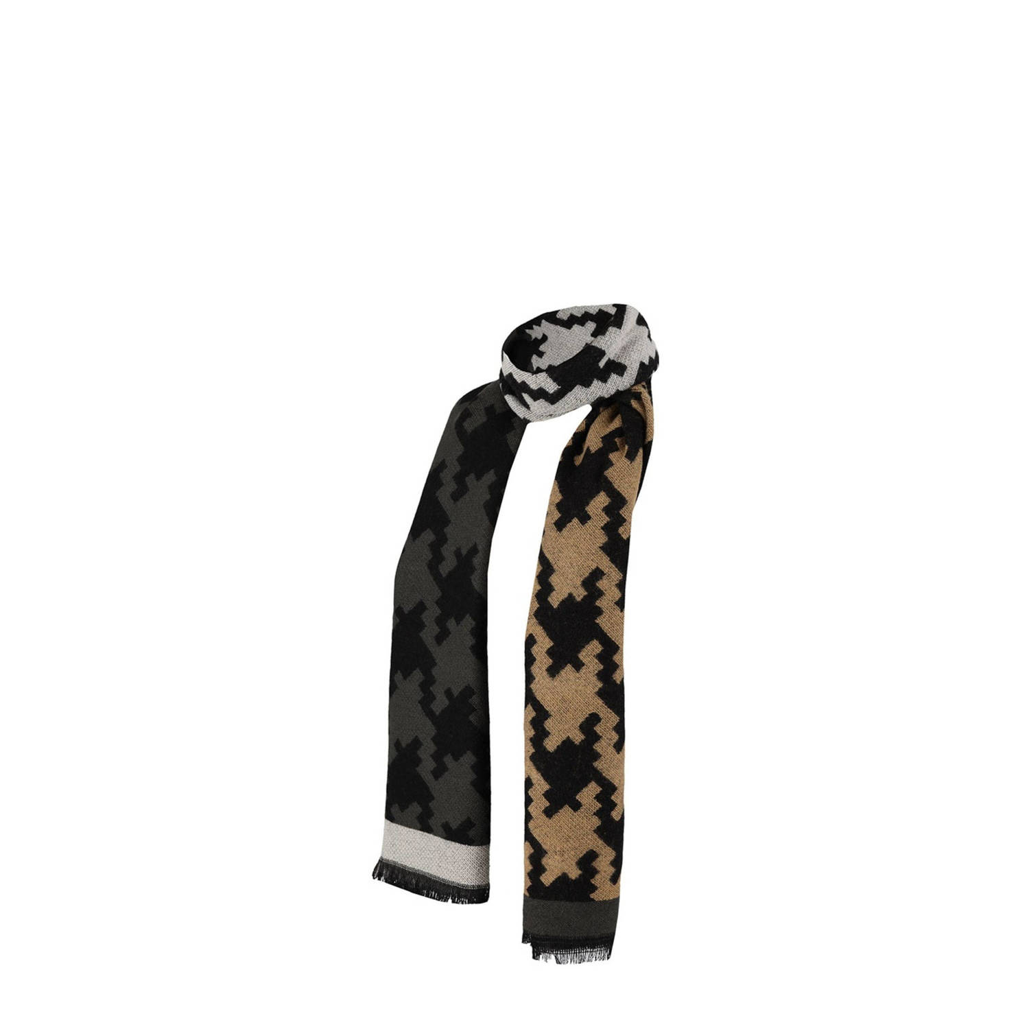 Sarlini sjaal met print camel grijs