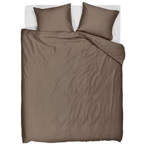 lyocell satijn dekbedovertrek 2-persoons taupe (200x220 cm)