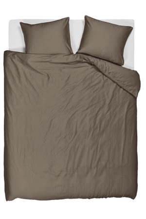 lyocell satijn dekbedovertrek 2-persoons taupe (200x220 cm)