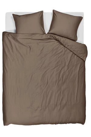lyocell satijn dekbedovertrek 2-persoons taupe (200x220 cm)
