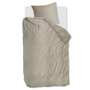 lyocell satijn dekbedovertrek 1-persoons beige  (140x220 cm)