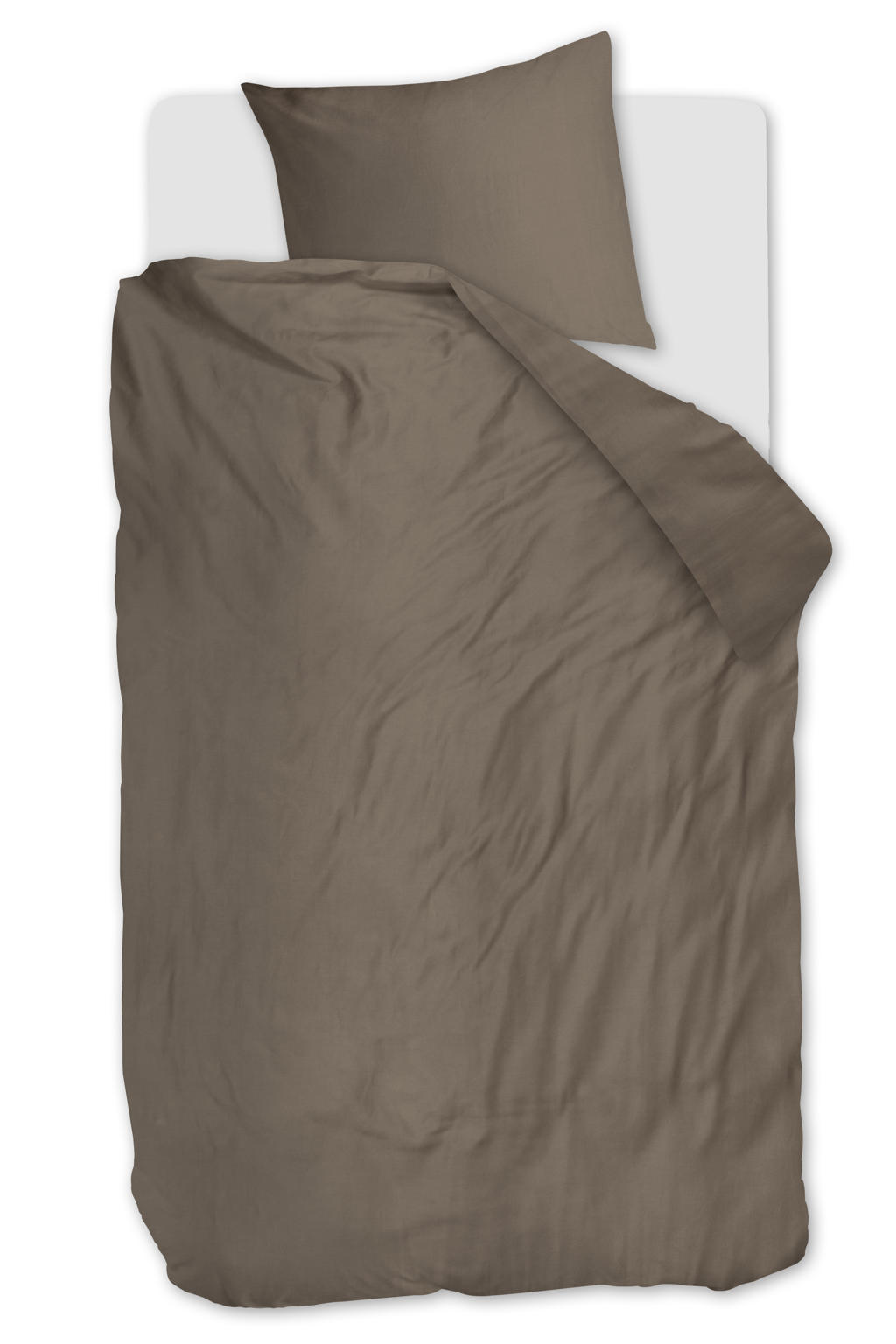 Studio LIVIT lyocell satijn dekbedovertrek 1-persoons taupe (140x220 cm)