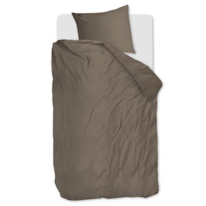 lyocell satijn dekbedovertrek 1-persoons taupe (140x220 cm)