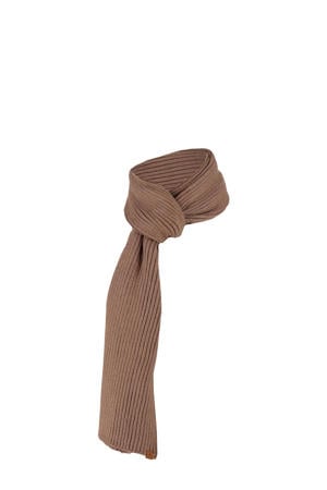 ribgebreide sjaal taupe