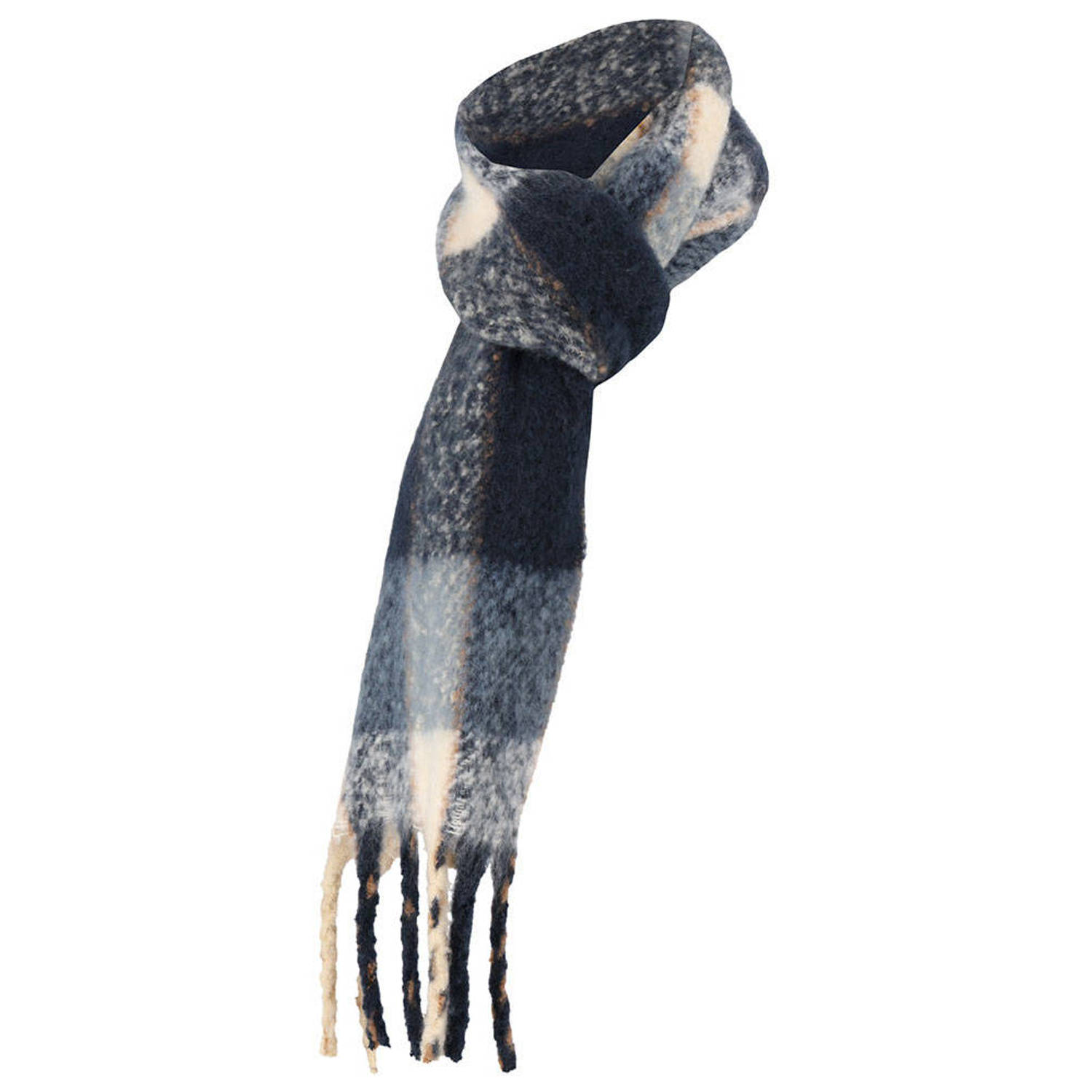 Sarlini geruite sjaal donkerblauw