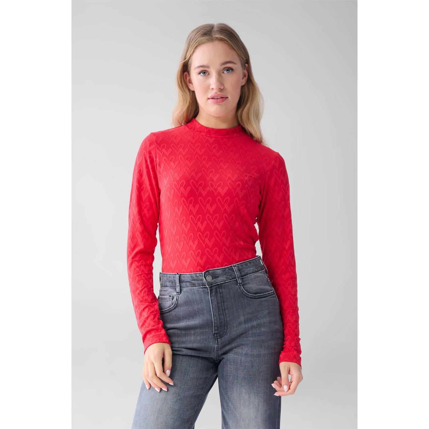 Shoeby top met hartjes rood