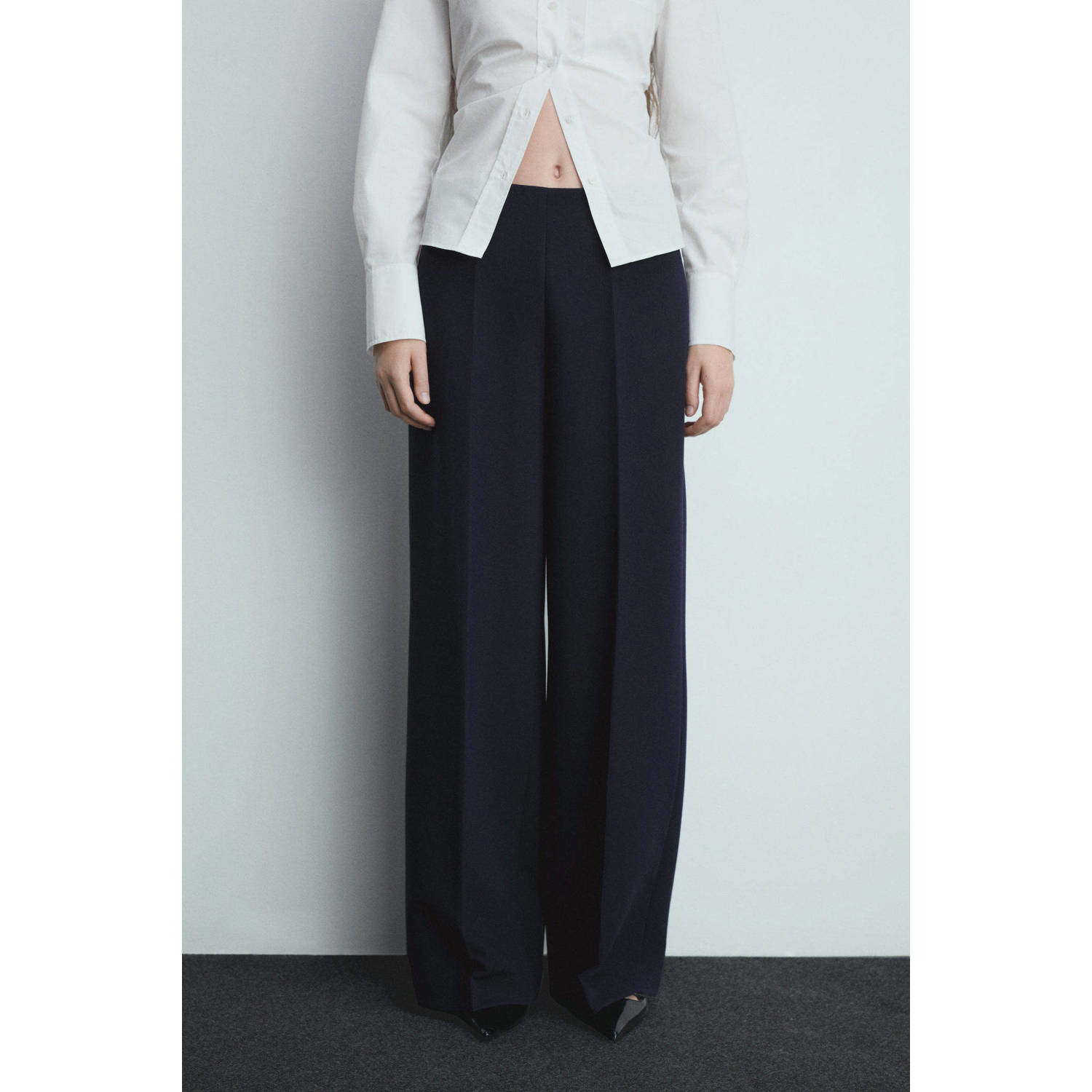 Mango pantalon donkerblauw