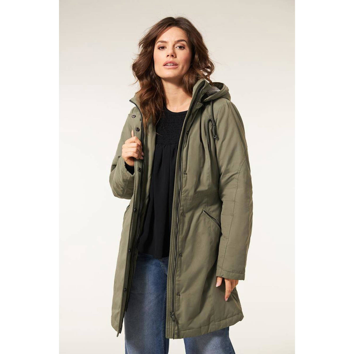 Miss Etam parka Patricia olijfgroen