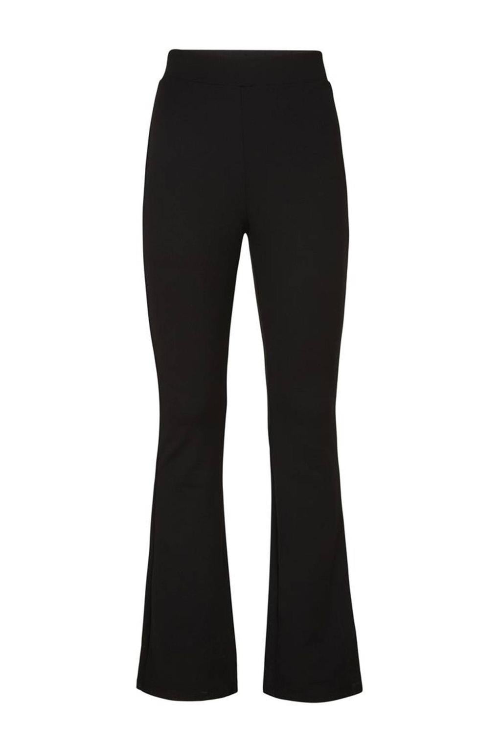Zwarte dames Miss Etam slim fit broek Mara van polyester met elastische tailleband en effen