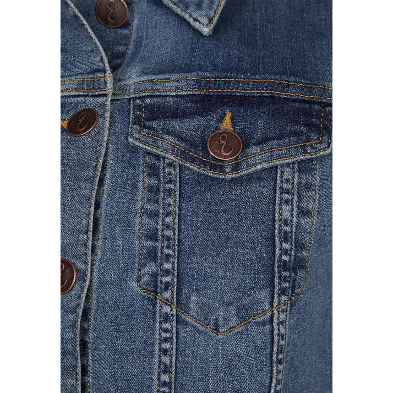 Miss Etam spijkergilet Florence medium blue denim