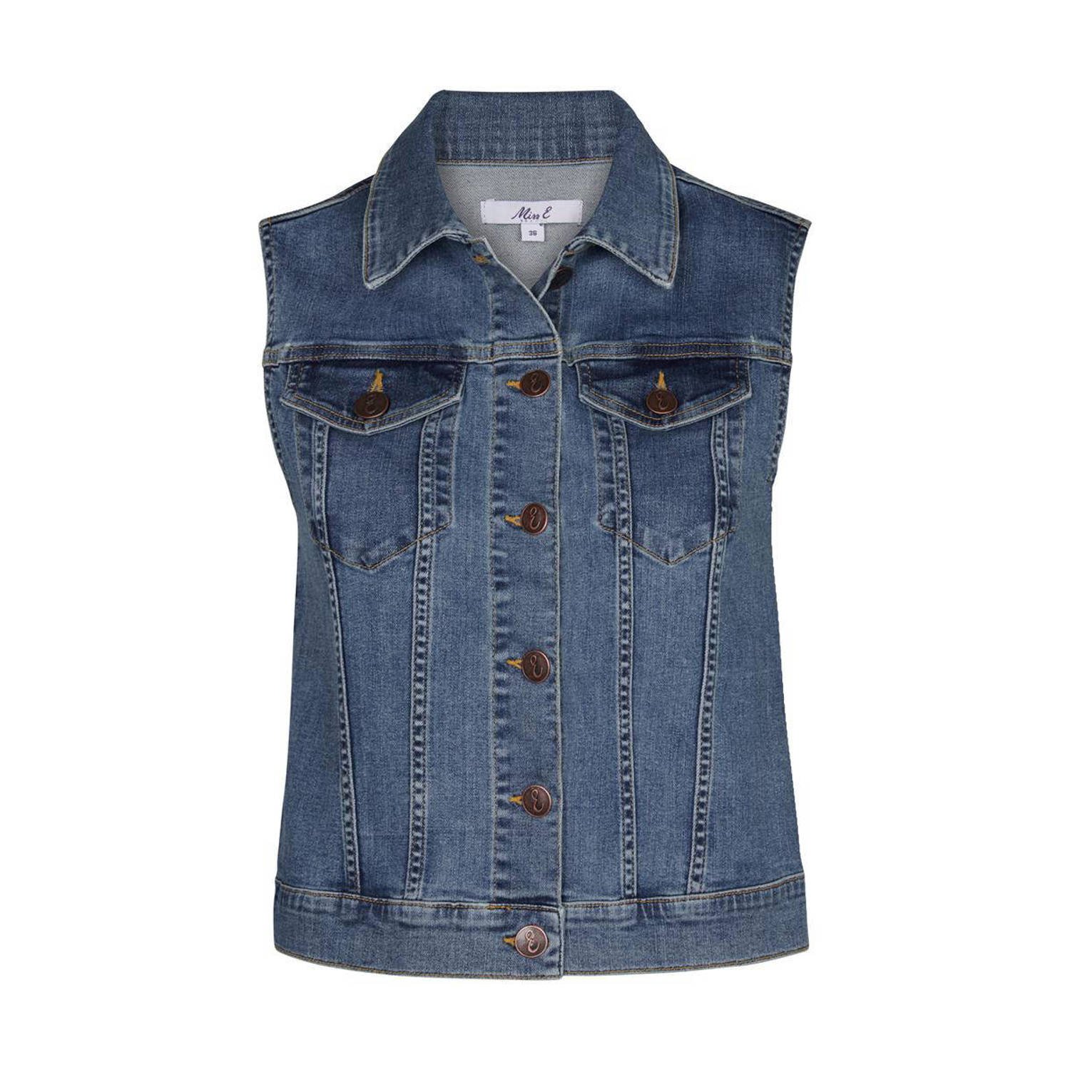 Miss Etam spijkergilet Florence medium blue denim