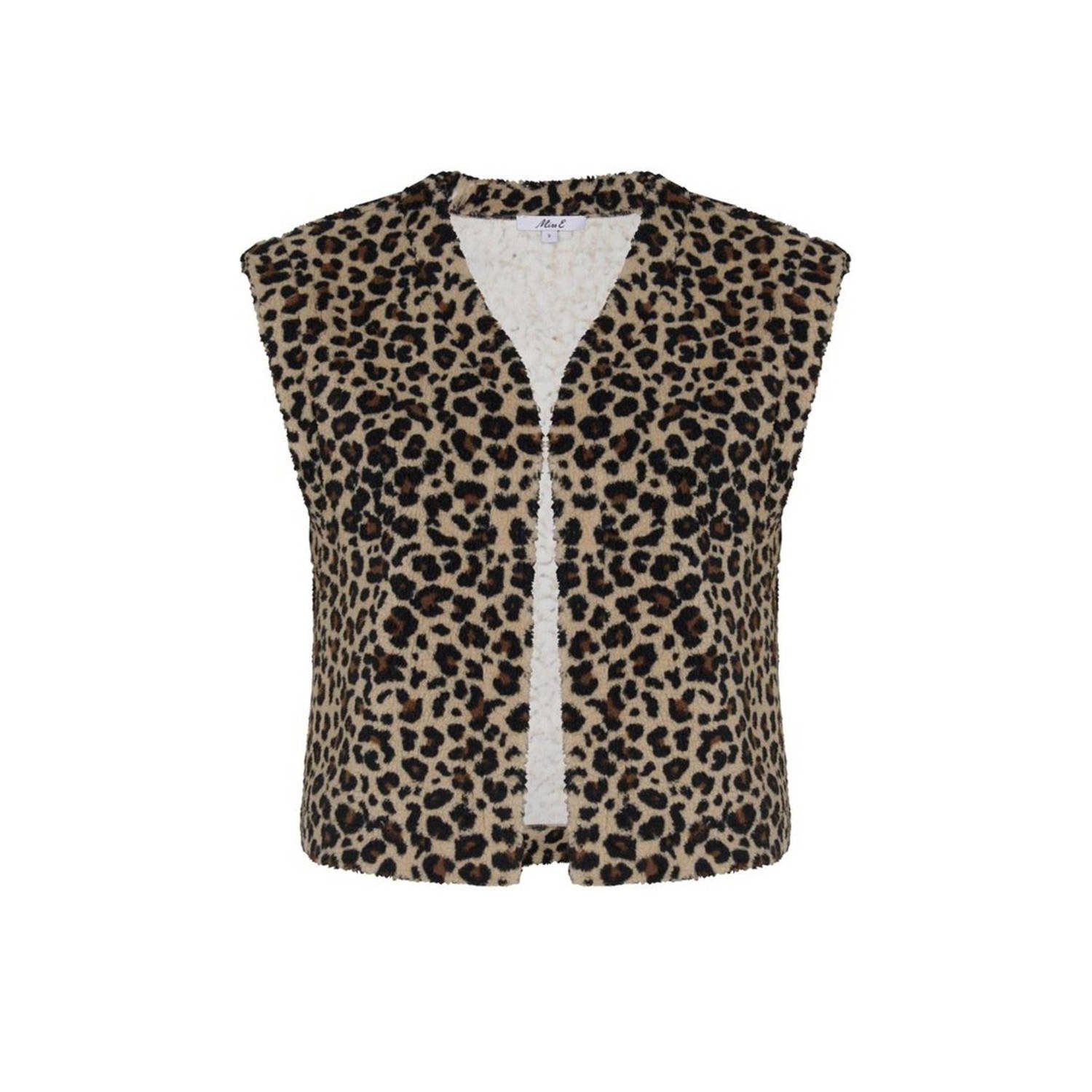 Miss Etam gilet Teddy met panterprint