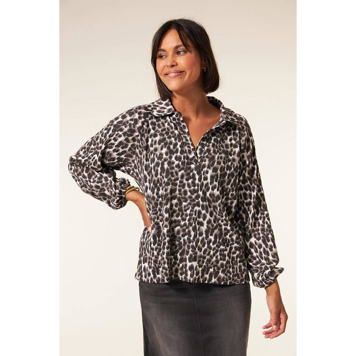 Miss Etam top Chelsea met panterprint