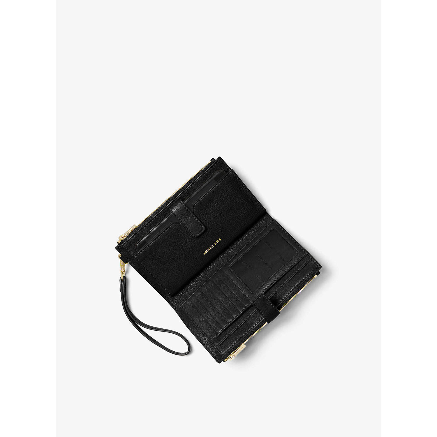 Michael Kors leren portemonnee Jet Set zwart