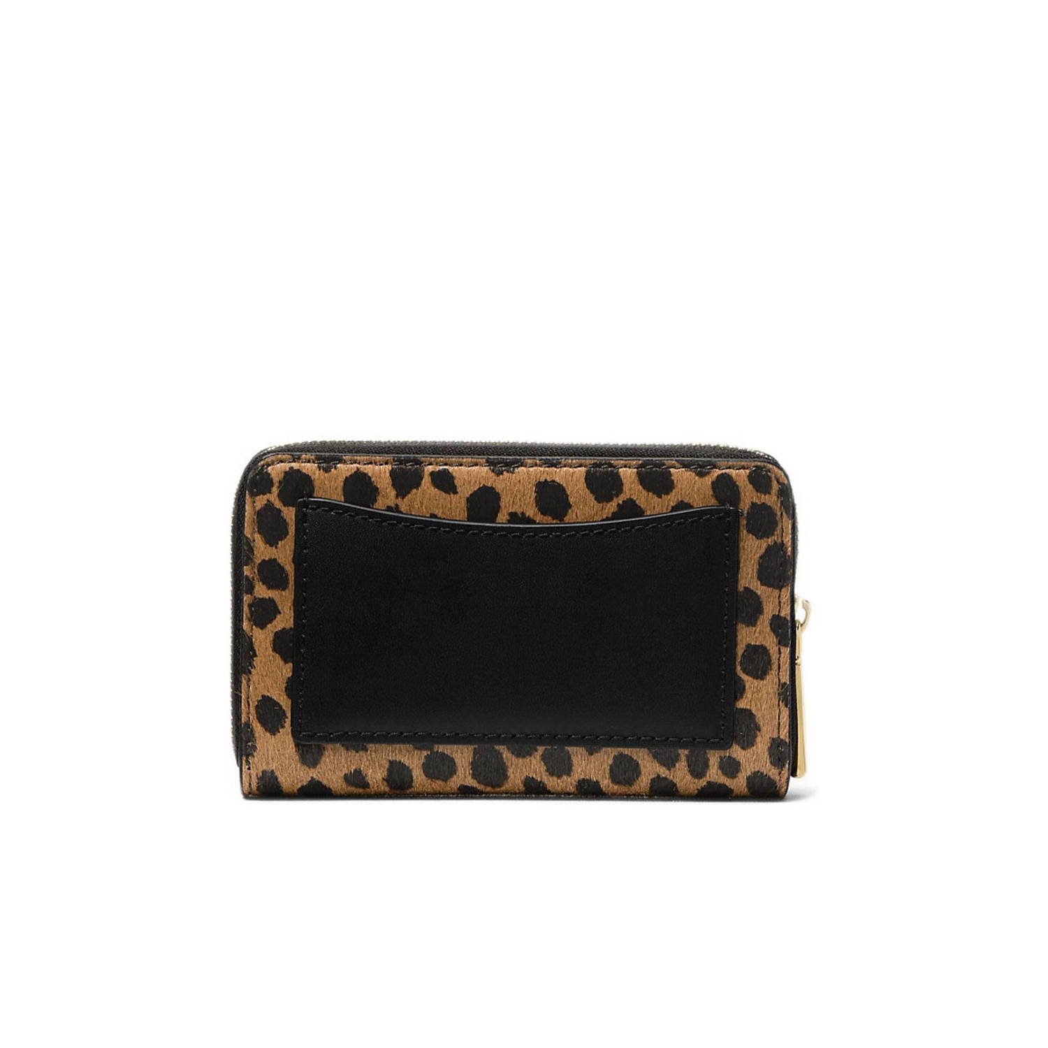 Michael Kors pony hair leren portemonnee Jet Set met panterprint bruin