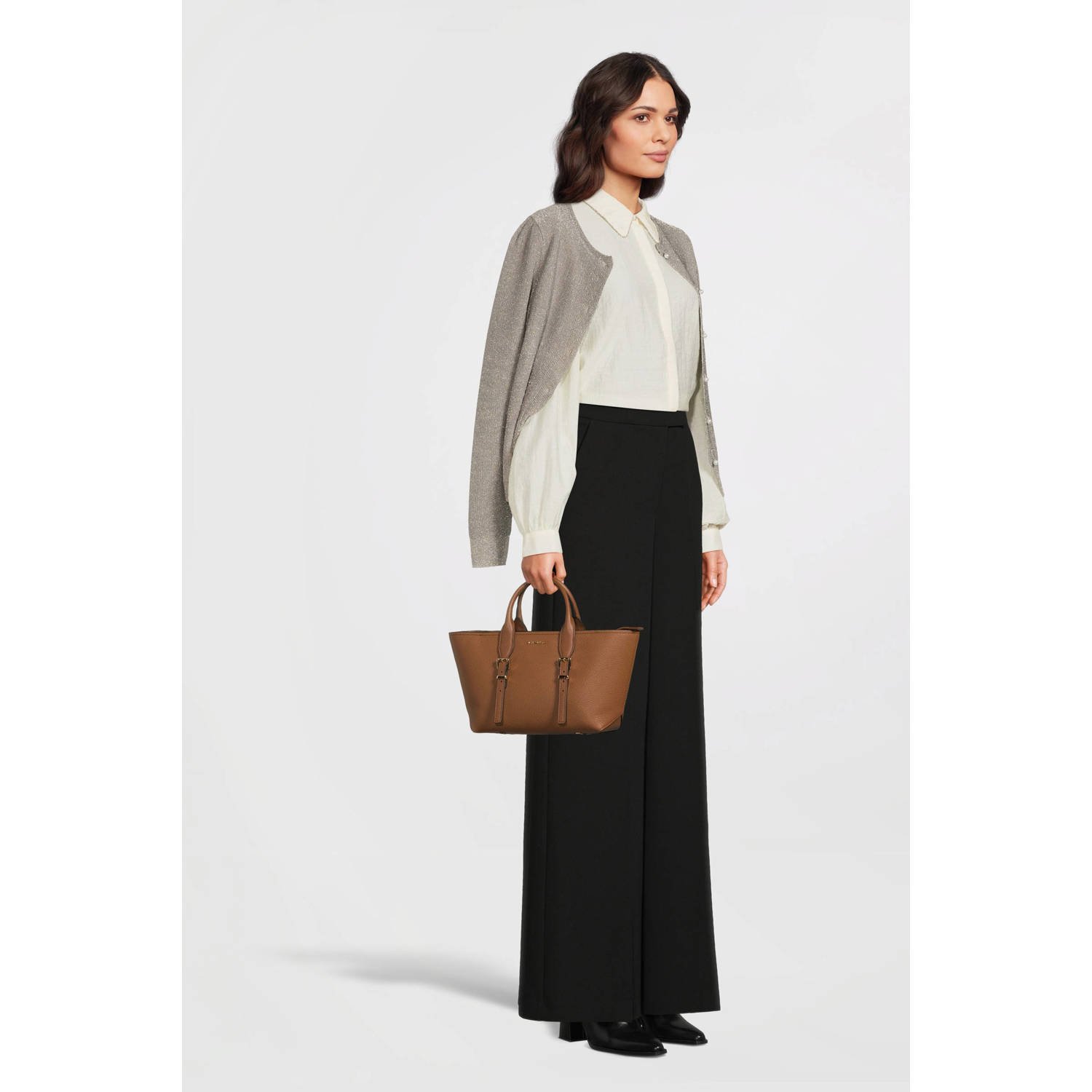 Michael Kors leren handtas Moore cognac