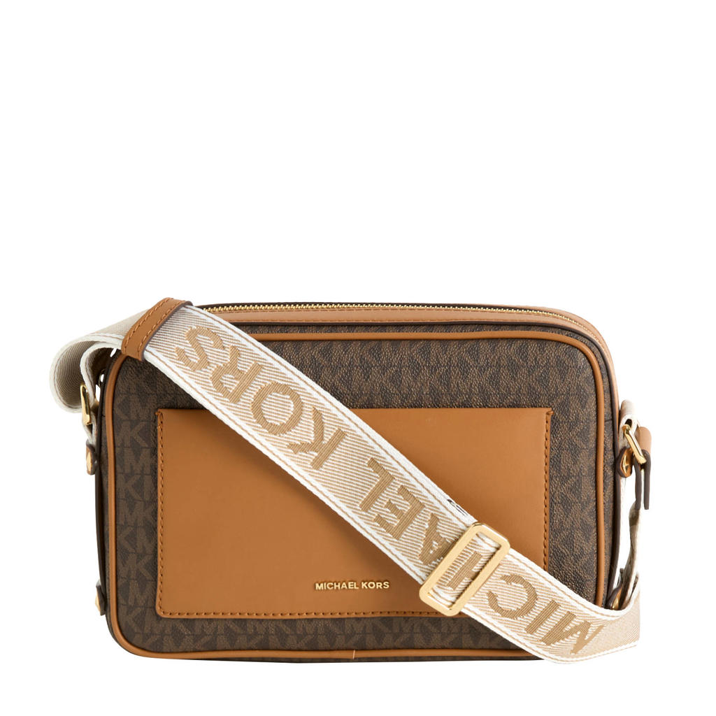 Michael Kors crossbody tas Maeve met logoprint donkerbruin/cognac