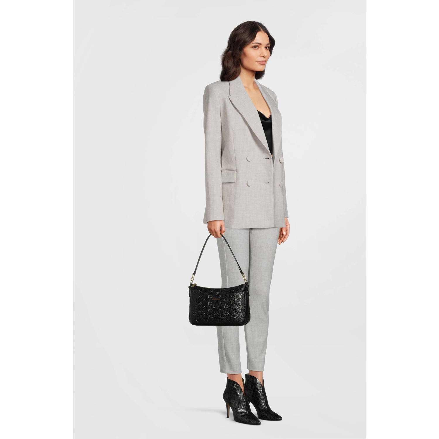 Michael Kors schoudertas Jet Set met logoprint zwart