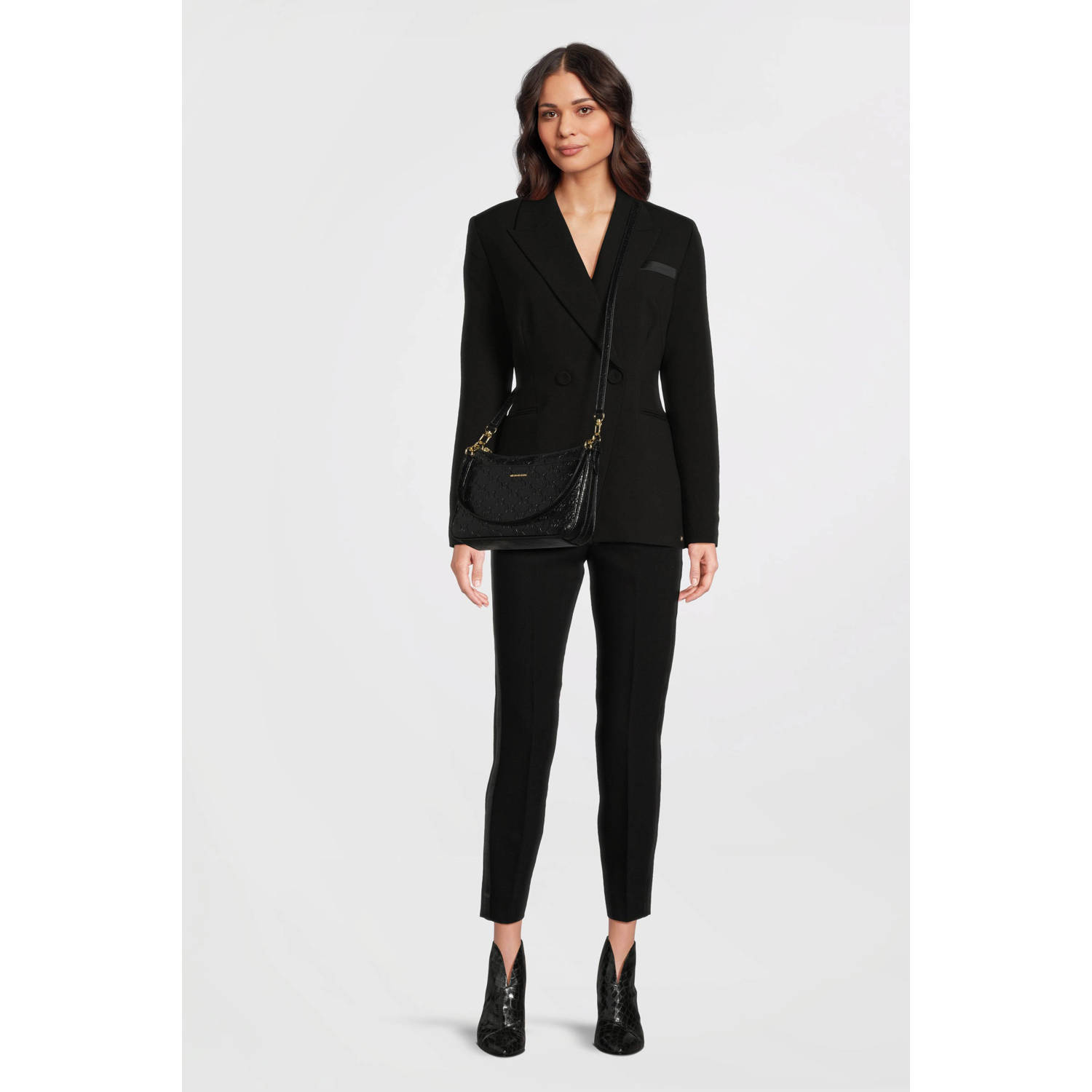 Michael Kors schoudertas Jet Set met logoprint zwart