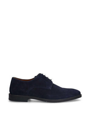 suède veterschoenen donkerblauw