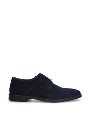 suède veterschoenen donkerblauw