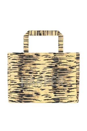  shopper met tijgerprint geel