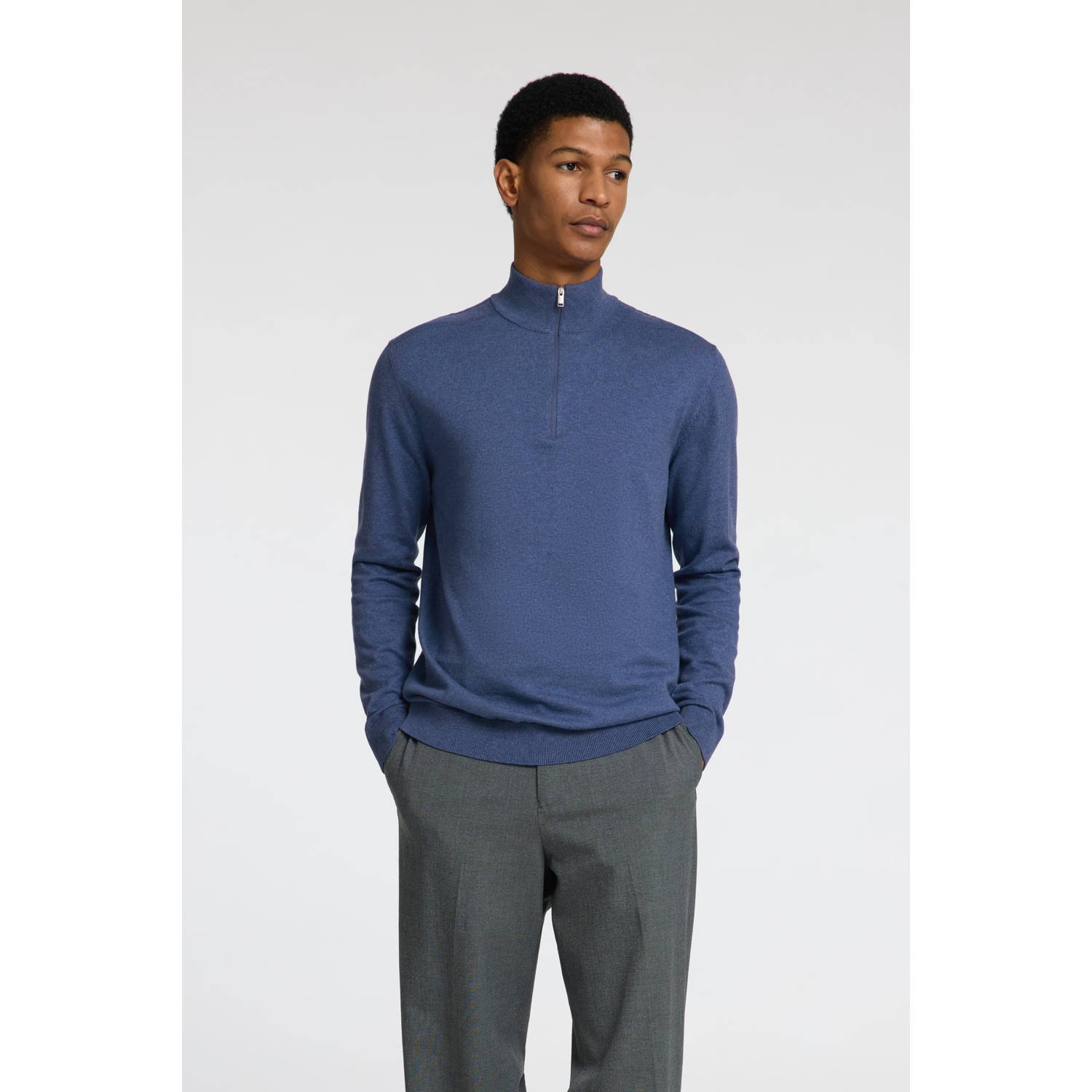 SELECTED HOMME gebreide trui blauw