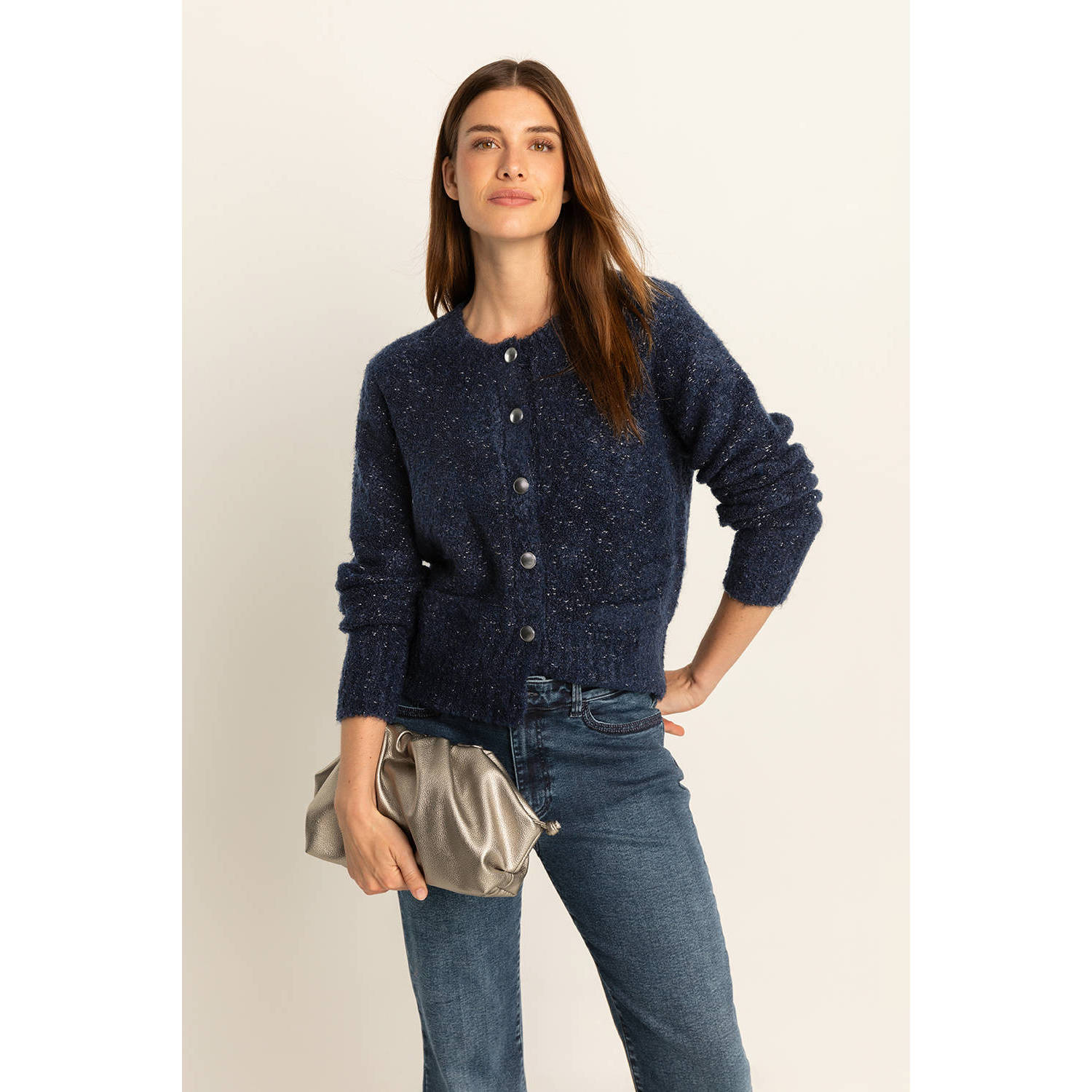 Expresso gemêleerd vest donkerblauw