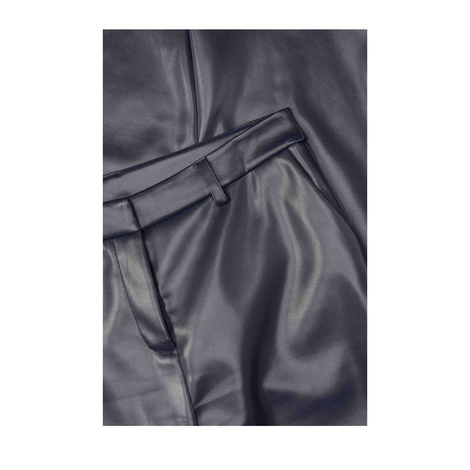 Expresso imitatieleren bootcut broek donkerblauw