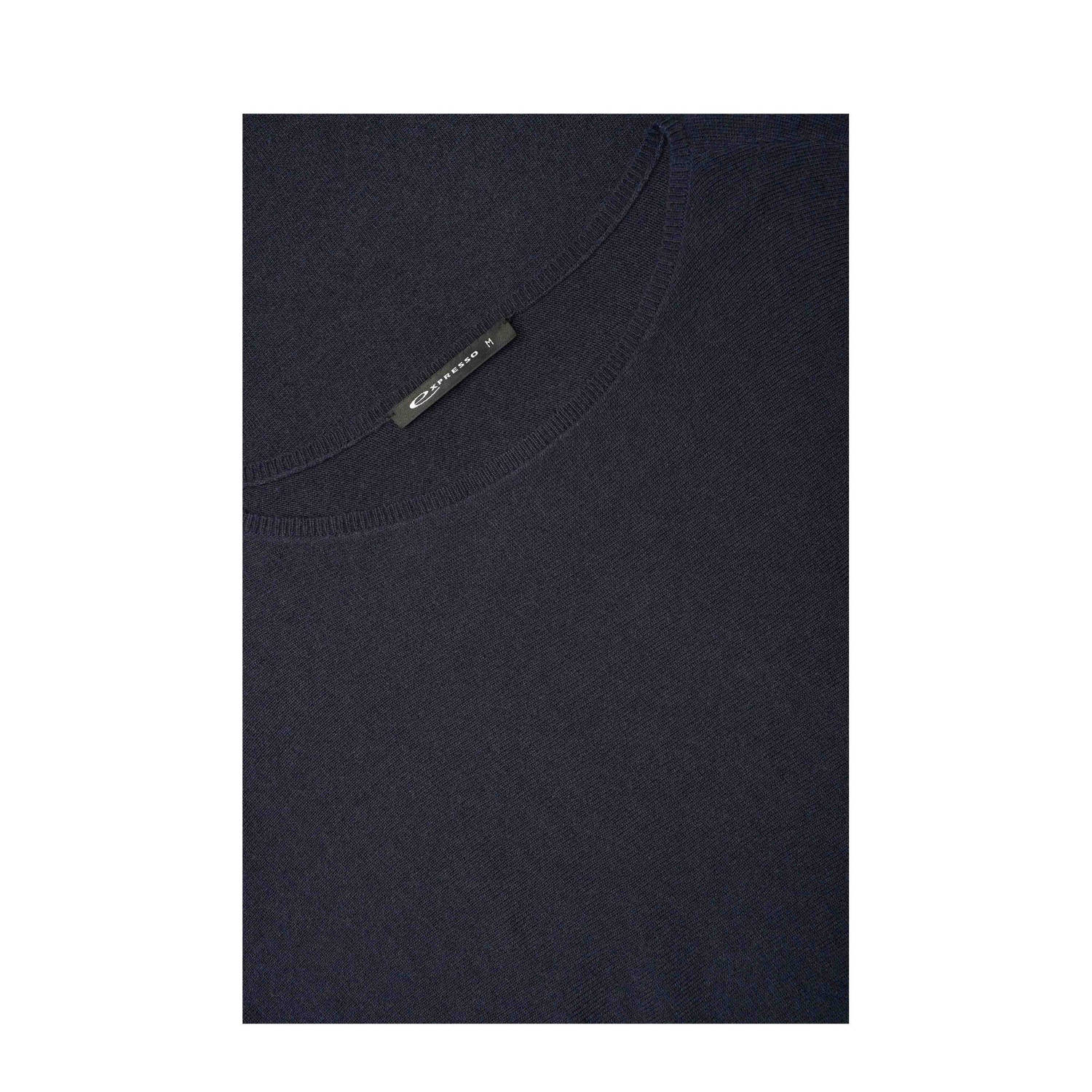 Expresso fijngebreide jurk met wol donkerblauw