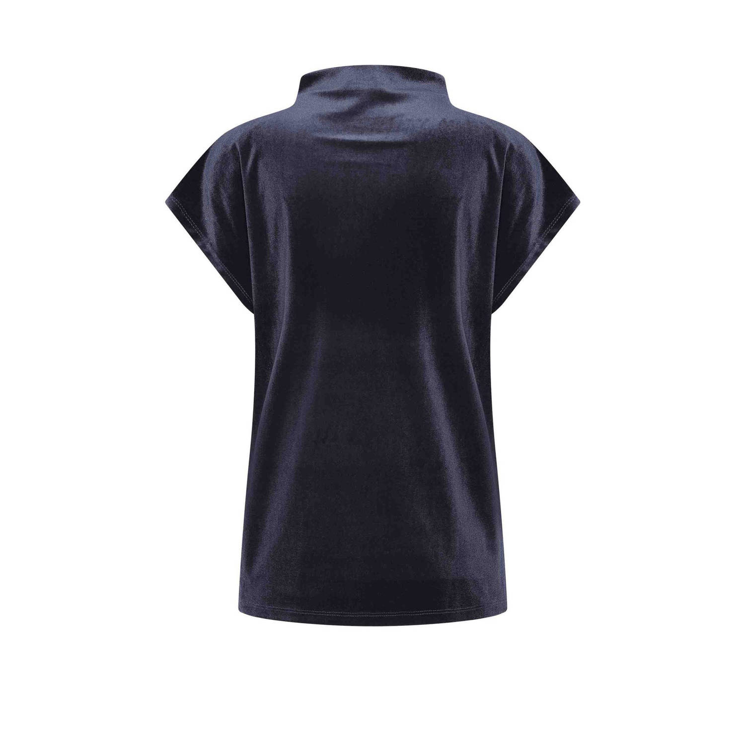 Expresso velours top donkerblauw