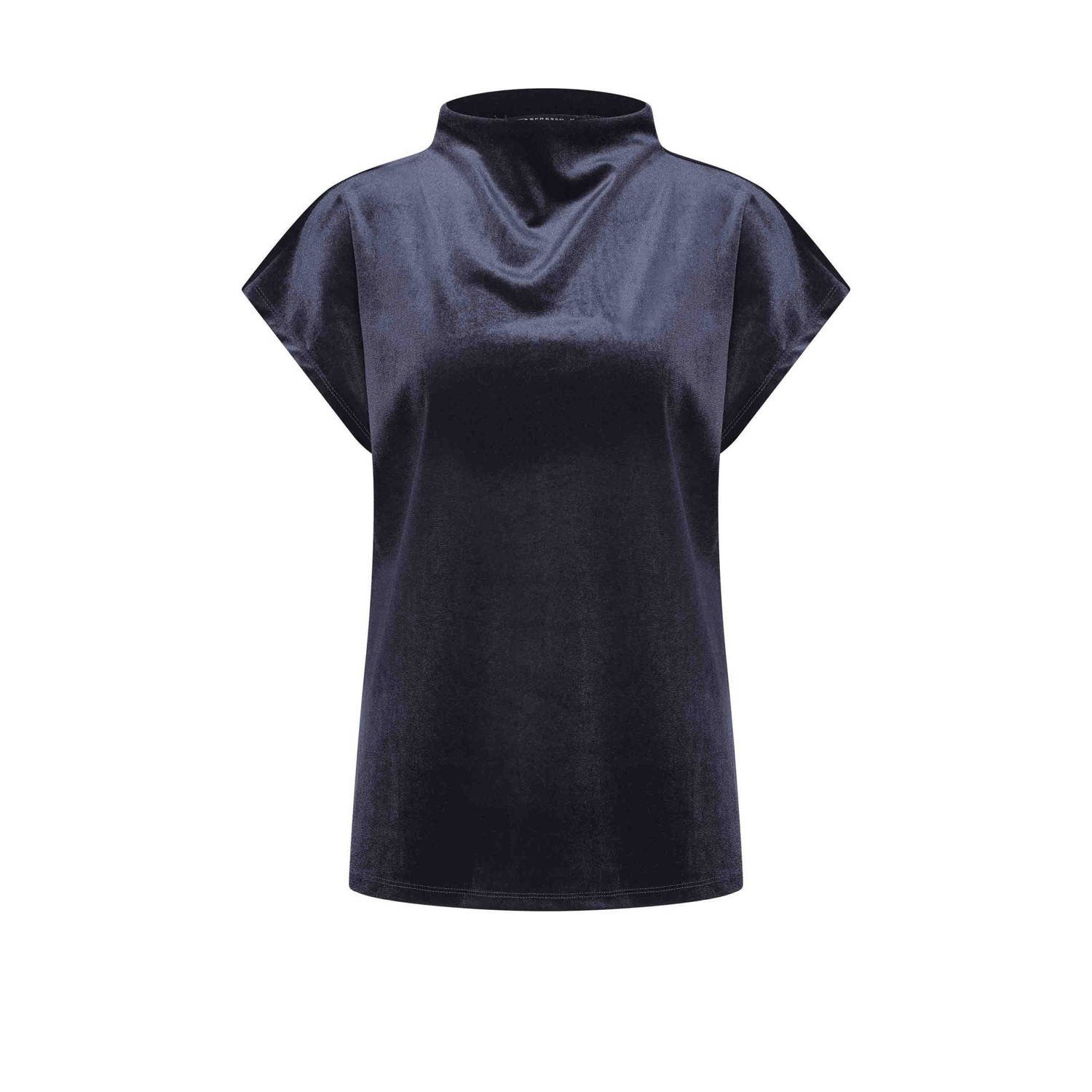 Expresso top met col donkerblauw