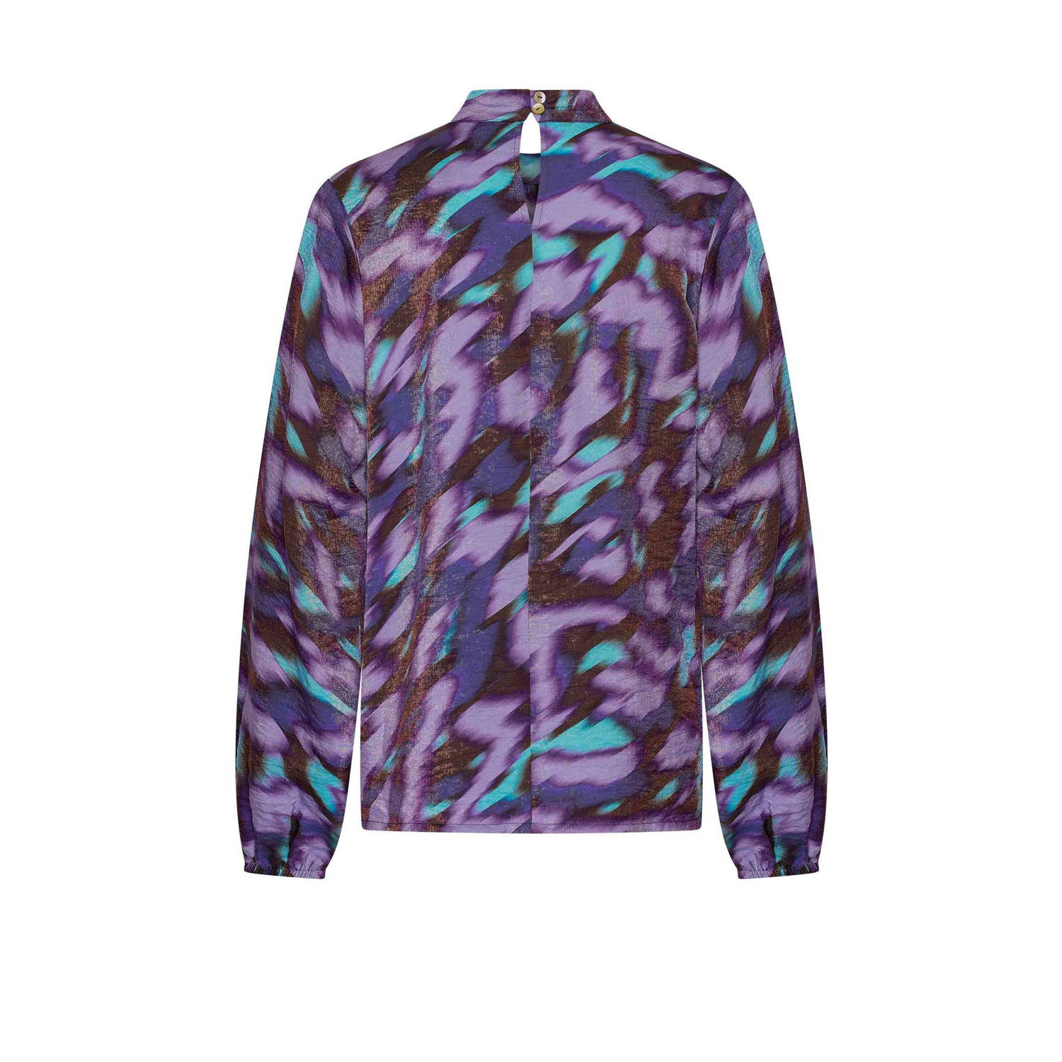Expresso blousetop met all over print paars