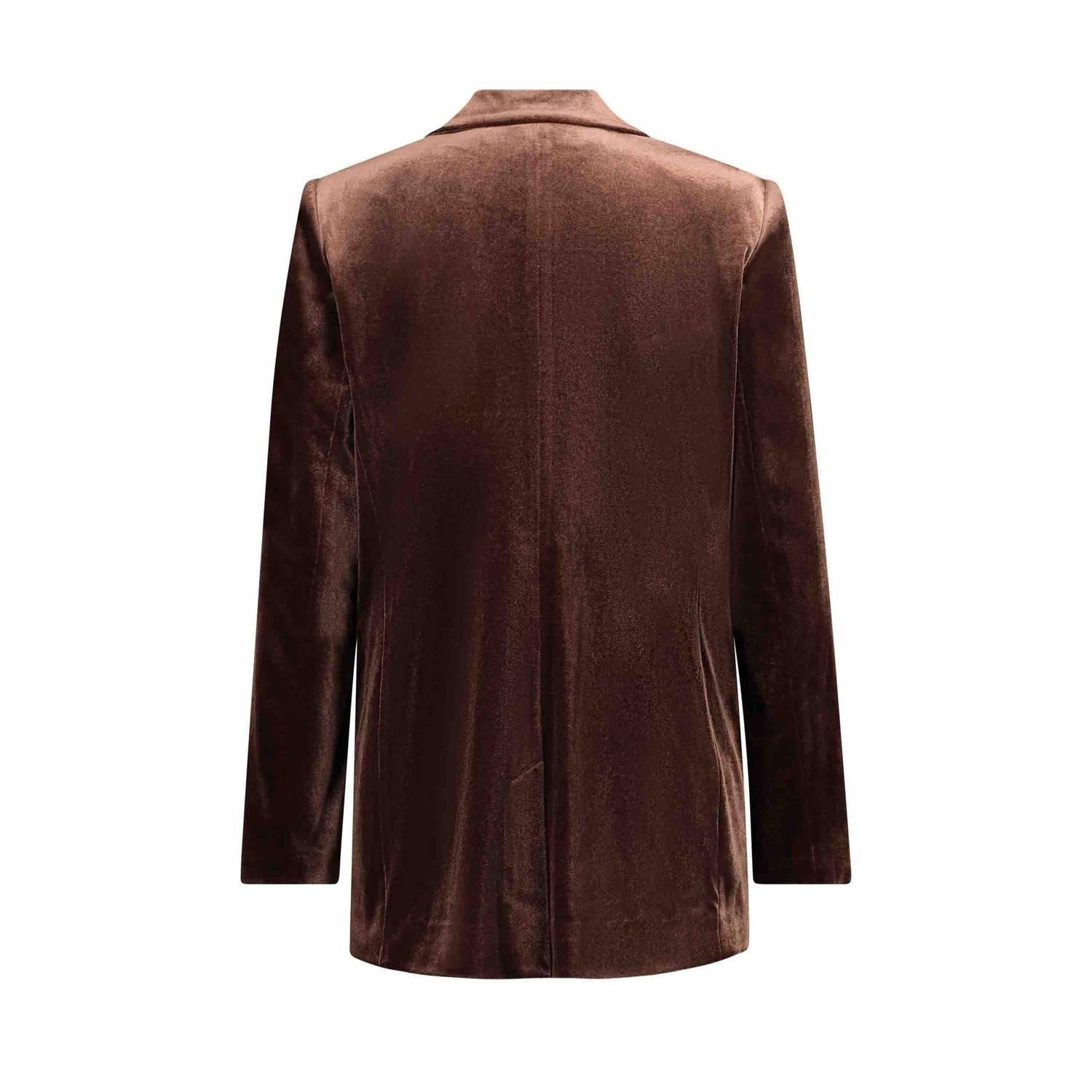 Expresso fluwelen rechtvallende blazer bruin