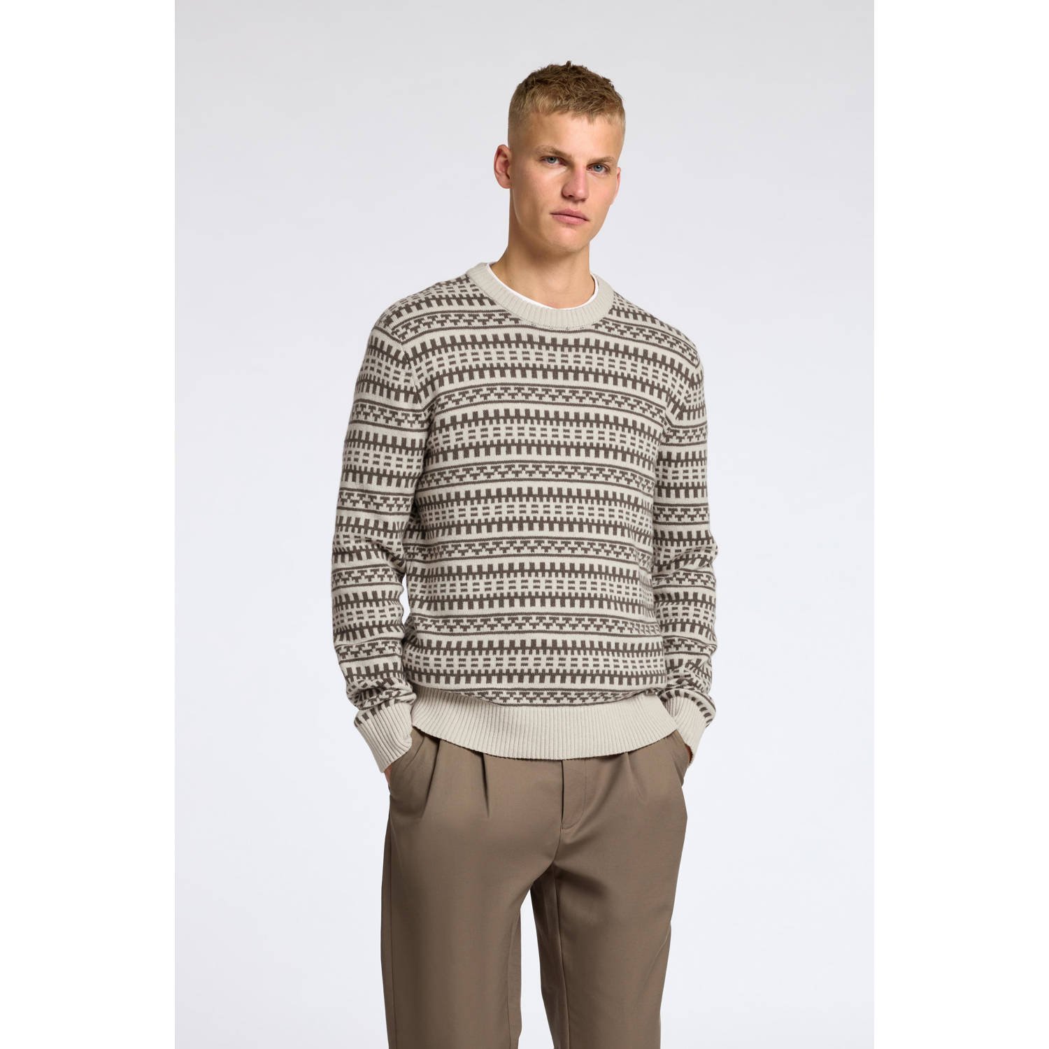 Selected Homme Gebreide pullover met ribboorden model 'FARFLY'