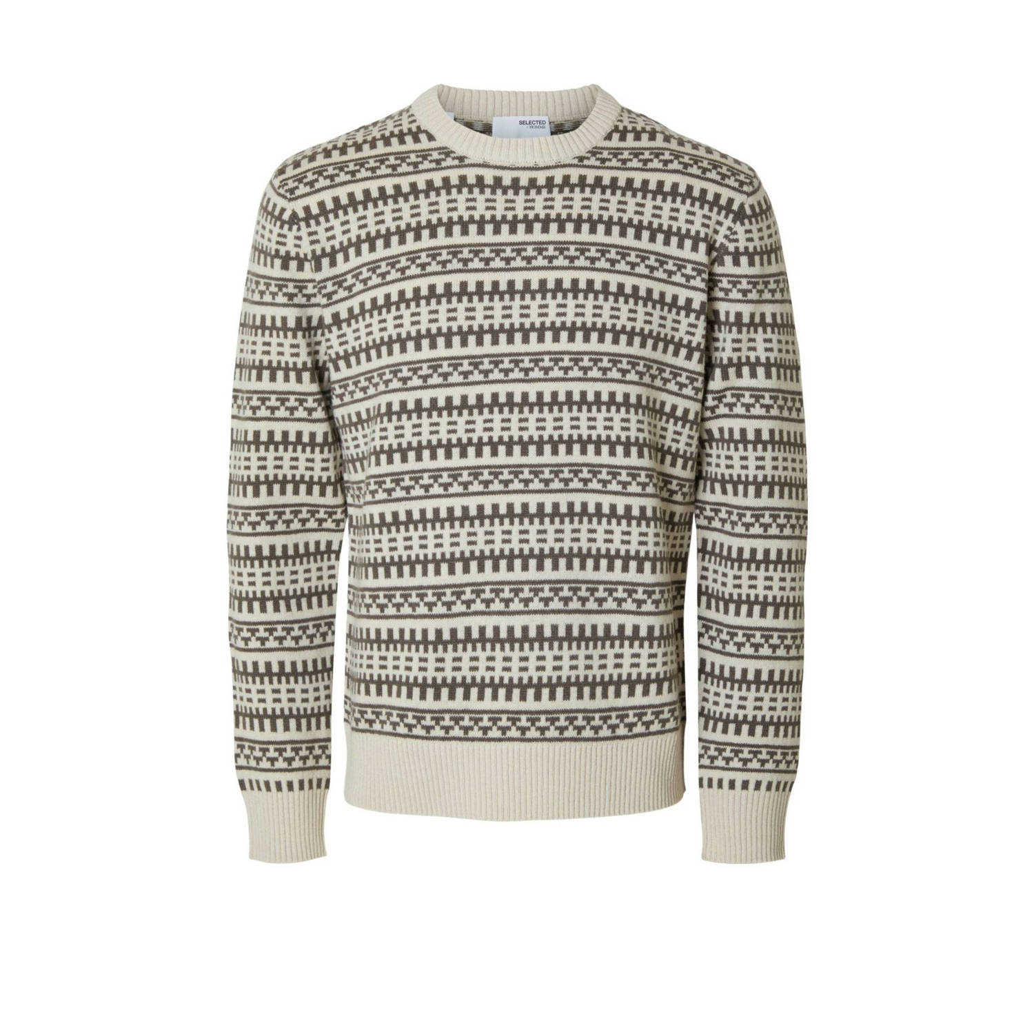 SELECTED HOMME wollen gebreide trui bruin