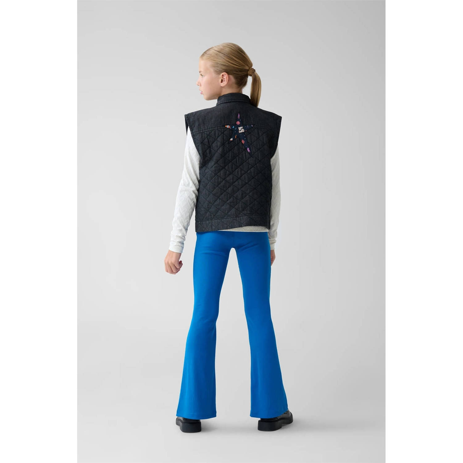 Shoeby gilet met all over print en patches zwart