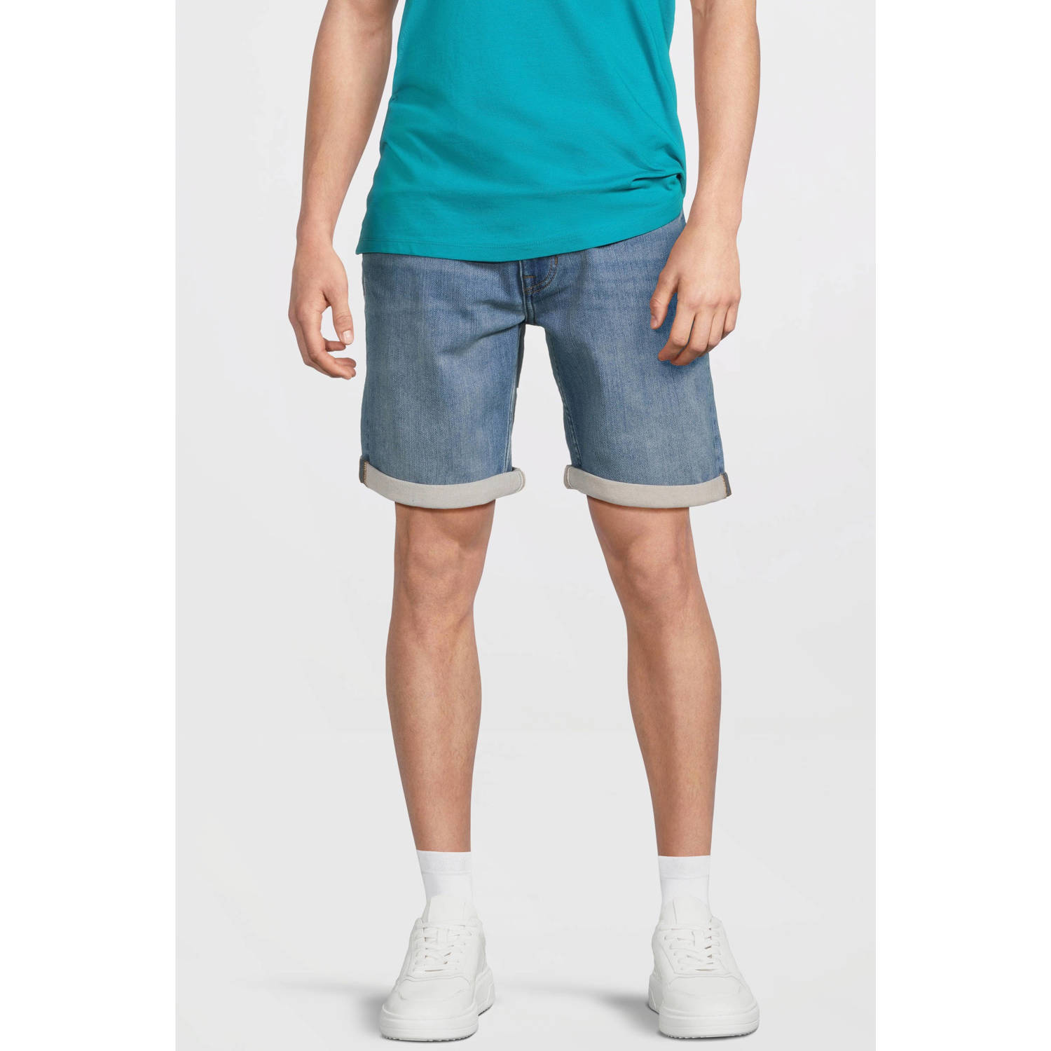 Anytime relaxed denim short lichtblauw