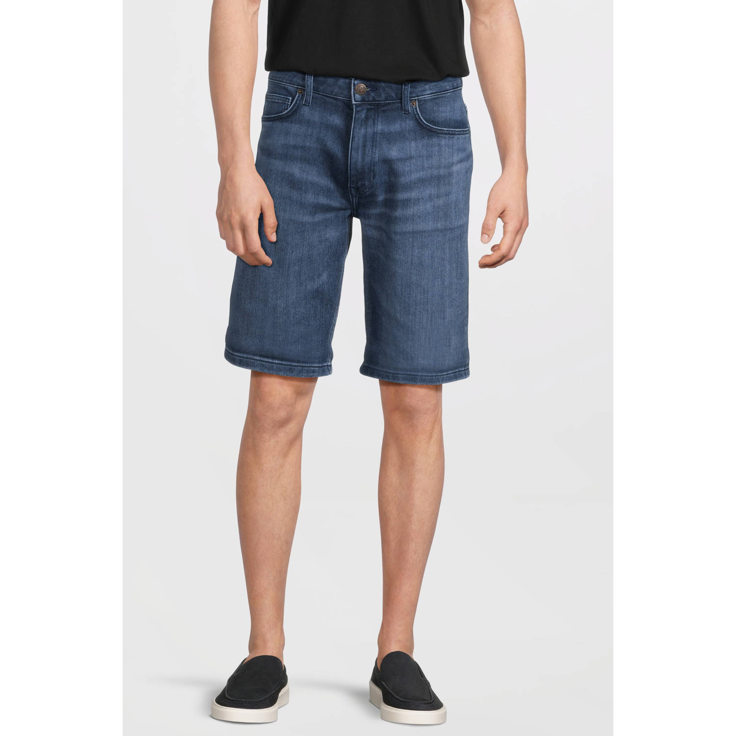 Anytime relaxed denim short blauw