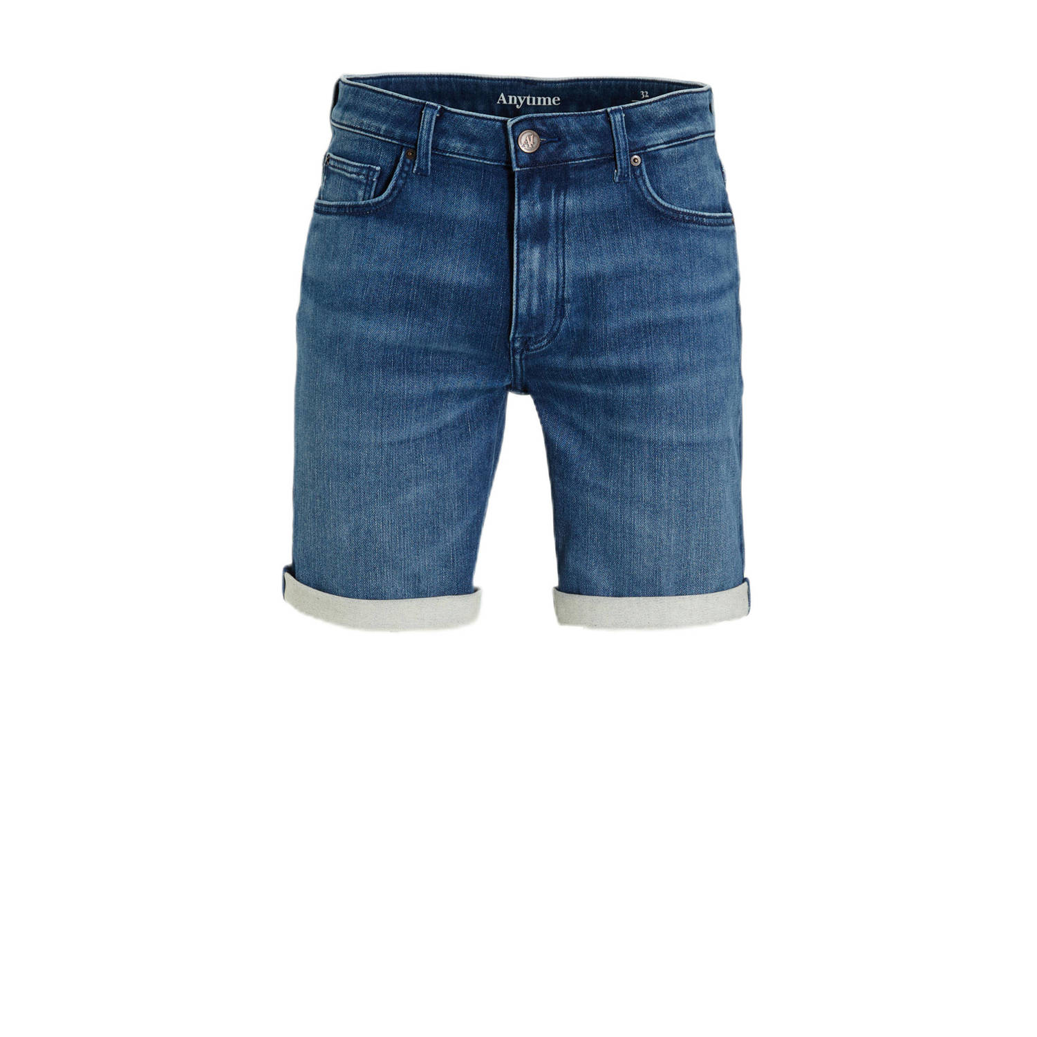 Anytime relaxed denim short blauw